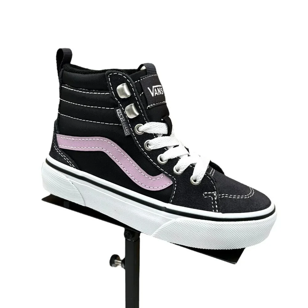 Vans Filmore Little Girls High-Top Shoes Sz 11 Navy Blue-Black-PurpleSuede/Nylon